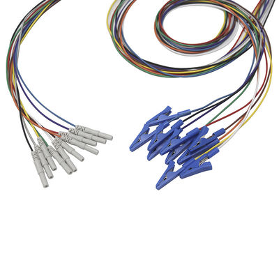 Électrode de fils de l'or plaquée par électrodes EEG de l'agrafe EEG de crocodile d'alligator d'agrippeur de style du vacarme 1,5