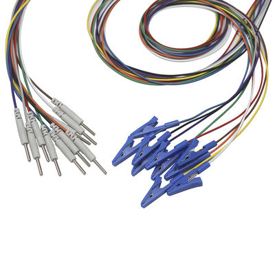 Électrode de fils de l'or plaquée par électrodes EEG EMG d'agrafe de crocodile d'alligator de chapeau de l'agrippeur EEG de prise du vacarme 2,0