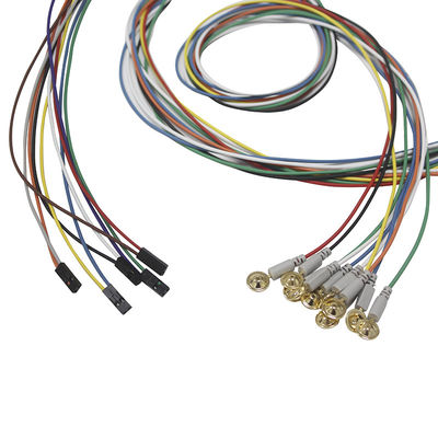 Dupont 2 électrodes d'électroencéphalographie plaquées par or de fils d'électrodes de Pin Plug Cup Type EEG