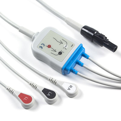Kontron 125 128 câble de câble de VSM510 ECG et de Pin Connector ECG de la rupture 7 des fils 3Lead AHA