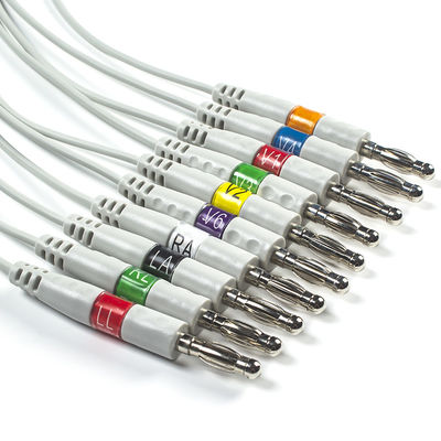 Câble d'électrocardiogramme de Welch Allyn RE-PC-AHA-BAN SE-PRO-600 et banane 4,0 du CEI de Pin des fils 14