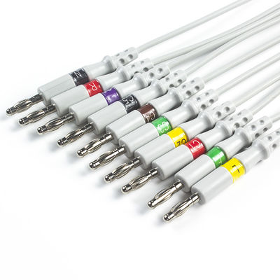 Câble d'électrocardiogramme de Welch Allyn RE-PC-AHA-BAN SE-PRO-600 et banane 4,0 du CEI de Pin des fils 14