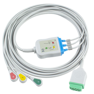GE Marquette 2021141-002 2001292-001 câbles du connecteur ECG de la rupture 11pin du CEI d'avance de câbles et de fils 3 d'ECG