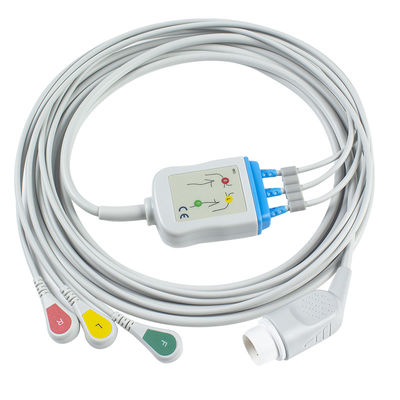 Câble de la rupture ECG d'avance de câbles et de fils 8pin 3 de l'adulte ECG de Philips
