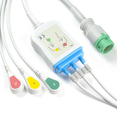 Mindray Datascope 040-000966-00 câbles d'EA6232A ECG et connecteurs ECG des fils 12pin câblent la rupture du CEI de 3 avances