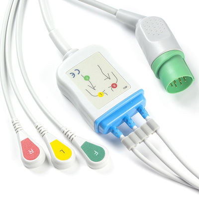 Le connecteur ECG de câbles et de fils CB-72353P 11pin OEC-6102A de Nihon Kohden ECG câblent la rupture du CEI de 3 avances
