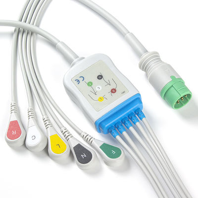 Câble de Pin Connector ECG de l'agrafe 12 du CEI de câble de Mennen ECG et d'avance des fils 5