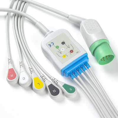 Le connecteur ECG de câbles et de fils 11pin de Nihon Kohden TEC-7631C ECG câblent la rupture du CEI de 5 avances