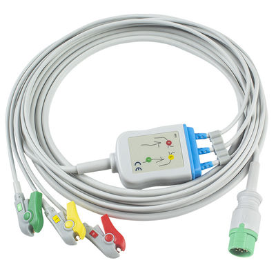 Câble de Pin Connector ECG de l'agrafe 12 du CEI de câble et de fils 3Lead de Biolight BLT ECG