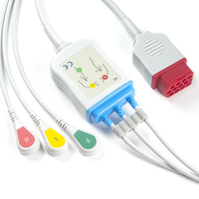 Les câbles et les fils du nouveau modèle BM3 BM5 ECG de Bionet cassent ECG câblent 3 le connecteur mâle du CEI 12 d'avance