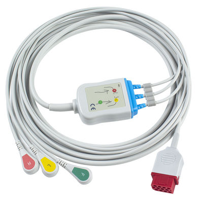 Les câbles et les fils du nouveau modèle BM3 BM5 ECG de Bionet cassent ECG câblent 3 le connecteur mâle du CEI 12 d'avance