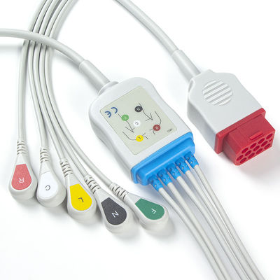 Les nouveaux BM3 BM5 BM7 5 câbles et fils de l'avance ECG de Bionet cassent la goupille du CEI 12 de câble d'ECG