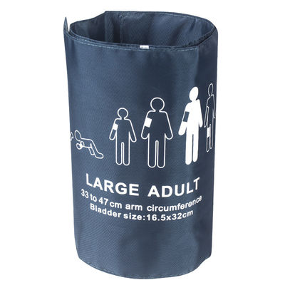 Manchette réutilisable de poignet de tension artérielle de longue grande du tube NIBP de manchette de l'adulte NIBP manchette en nylon simple de la manchette 33-47cm