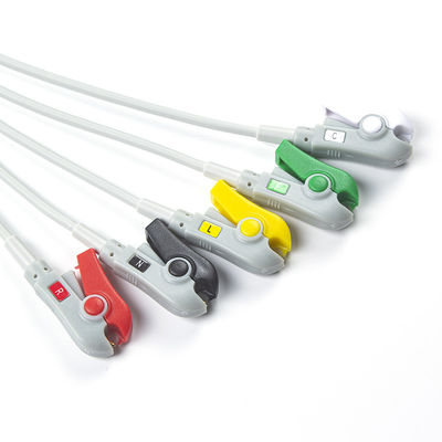 Pour Omron > Colin, câble ECG et câbles plombs à connexion directe compatibles 5Lead IEC Grabber