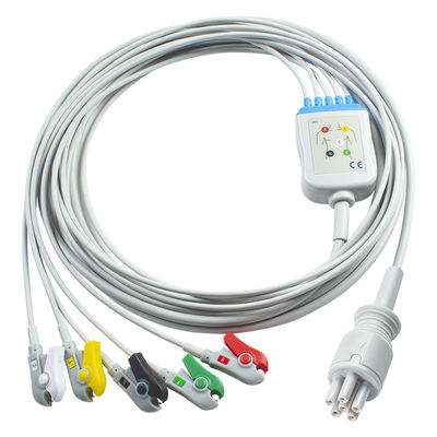 Pour Omron > Colin, câble ECG et câbles plombs à connexion directe compatibles 5Lead IEC Grabber
