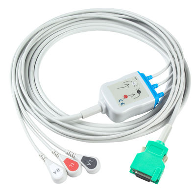 Pour Nihon Kohden, câble ECG compatible à connexion directe et câbles de plomb 3Lead AHA Snap