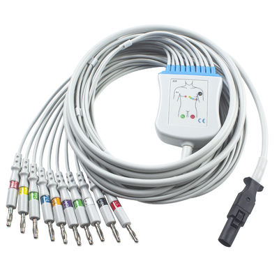 Câble d'électrocardiogramme du Q-effort 60-00181-01 de Mortara 60-00180-01 et banane 4,0 du CEI de Pin des fils 12