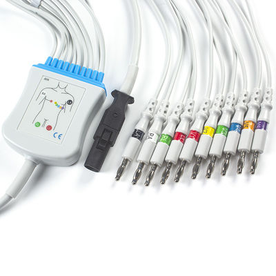 Câble d'électrocardiogramme du Q-effort 60-00181-01 de Mortara 60-00180-01 et banane 4,0 du CEI de Pin des fils 12