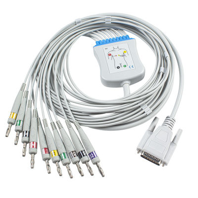 Banane 4,0 du CEI de Pin des fils 15 du câble BA-902D ECG-FD07 ECG-9010K de tronc de Nihon Kohden Ekg