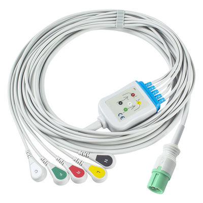 Les câbles ECG et les fils de plomb de Contec 7pins Connecteur CMS 7000 8000 5000 Nouveau modèle de câble ECG 5Lead Grabber