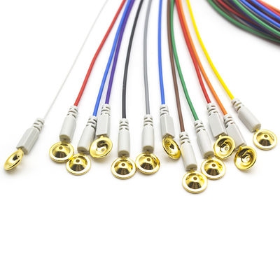 Électrodes EEG Din 1,5 plaqué avec de l'or Couleur EEG fil de plomb électrodes 1,5 mètres 10 pièces par ensemble