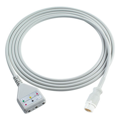PH 12Pin ECG câble de tronc Phil-ips Din style 3plomb câble 1.30M
