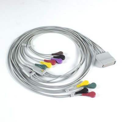 Compatible avec le Holter de télémétrie PH ECG 10Lead ECG Cable Holter IEC Snap