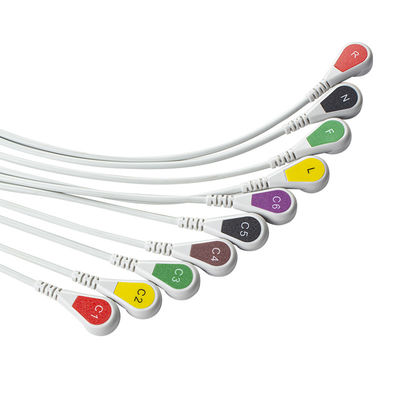 Compatible P-Hilips Trim 10Lead Cable ECG IEC Snap pour PageWriter Trim I, PageWriter Trim II