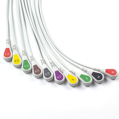 Compatible P-Hilips Trim 10Lead Cable ECG IEC Snap pour PageWriter Trim I, PageWriter Trim II