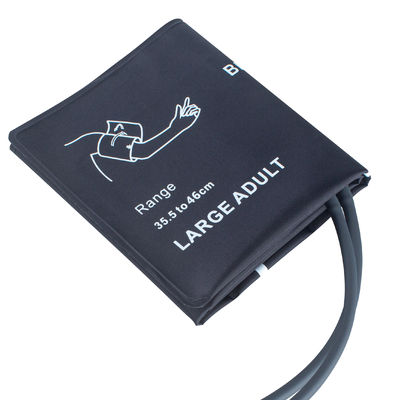 Double tube grand adulte manchette NIBP sans vessie 35,5-46 cm manchette en nylon
