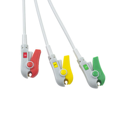 1m 3,0 de diamètre câble ECG semi-finis 3Lead IEC Grabber sans connecteur avec une durée de conservation de 24 mois