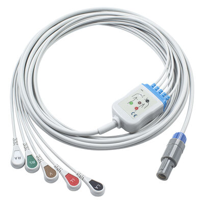 Epsilon Lemo 6Pin câbles ECG et câbles de plomb câble ECG 3 5 plomb IEC AHA clip Snap Grabber