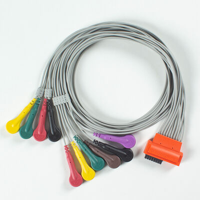 Cable d'ECG à Holter de plomb HD+ 10 compatible avec le matériel TPU et le codage des couleurs IEC