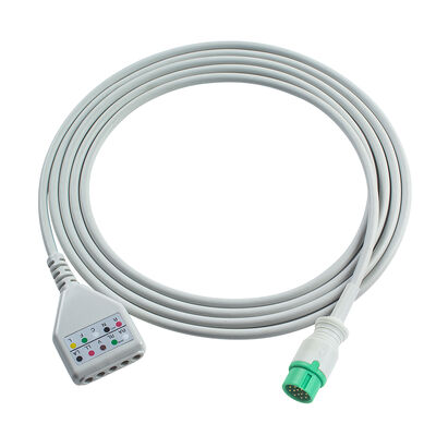 Câble adaptateur ECG Biolight 12 broches 3 5 dérivations O-ximax Tech AnyView A2 A6 A4 A8 Q7 Q5 Câble d'extension ECG style Din