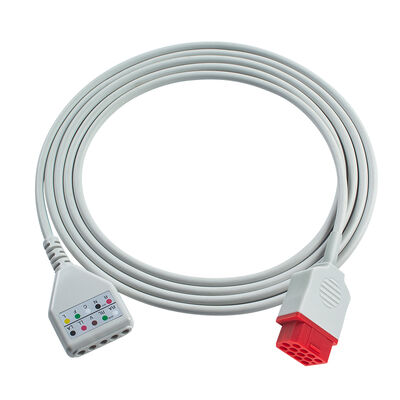 Câble adaptateur ECG Biolight 12 broches 3 5 dérivations O-ximax Tech AnyView A2 A6 A4 A8 Q7 Q5 Câble d'extension ECG style Din
