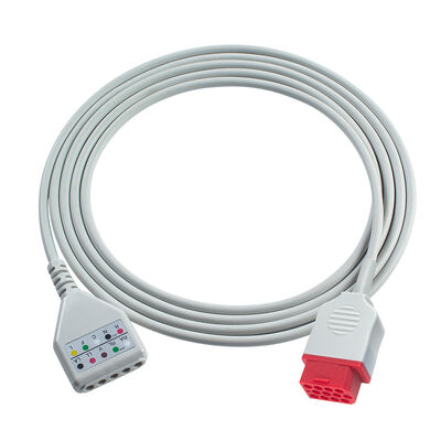 Câble adaptateur ECG Biolight 12 broches 3 5 dérivations O-ximax Tech AnyView A2 A6 A4 A8 Q7 Q5 Câble d'extension ECG style Din