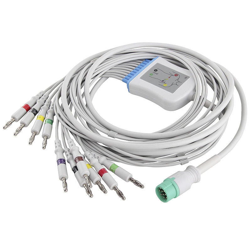 Câble lié directement d'électrocardiogramme de connecteur du CEI 4.0Banana de câble et de fils d'électrocardiogramme de Fukuda