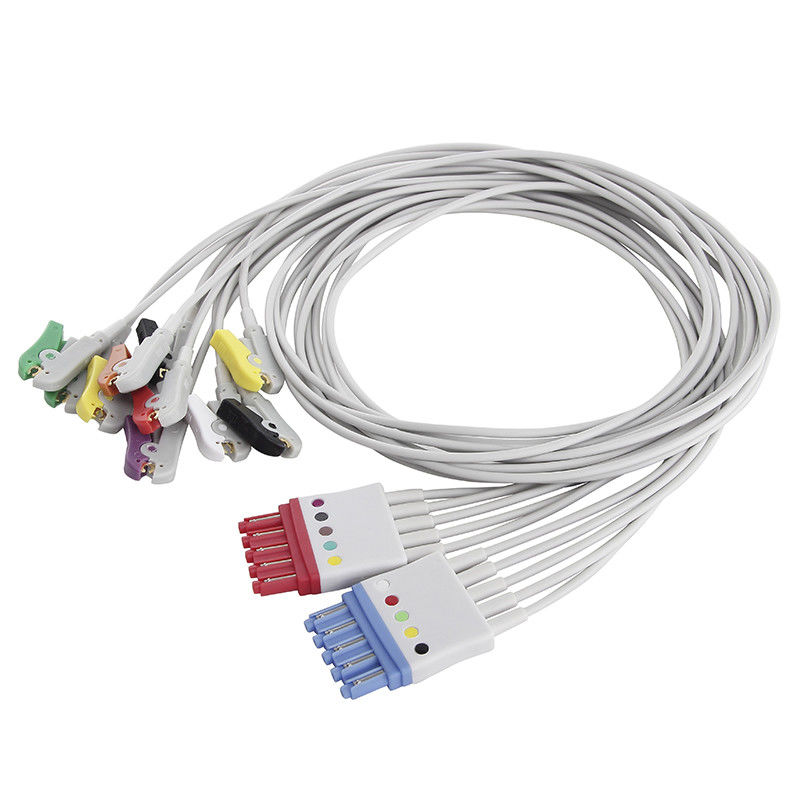 Fil de connexion d'électrocardiogramme d'avance de l'avance 6 de la banane 4 du CEI 4,0 de Philips 5+5 de fils d'OEM ECG