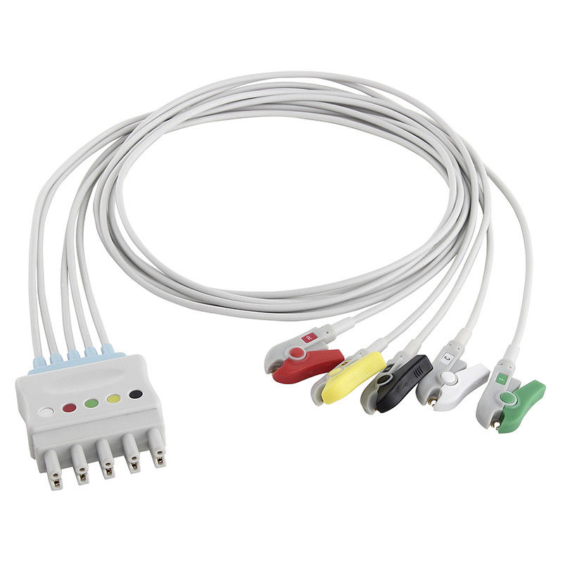 Philips M1625A 989803104521 ECG fil de connexion la député britannique 20 IntelliVue MX800 d'agrafe du CEI de câble de 6 avances
