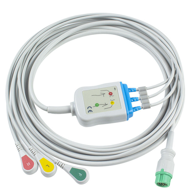 Le connecteur ECG de câbles et de fils CB-72353P 11pin OEC-6102A de Nihon Kohden ECG câblent la rupture du CEI de 3 avances