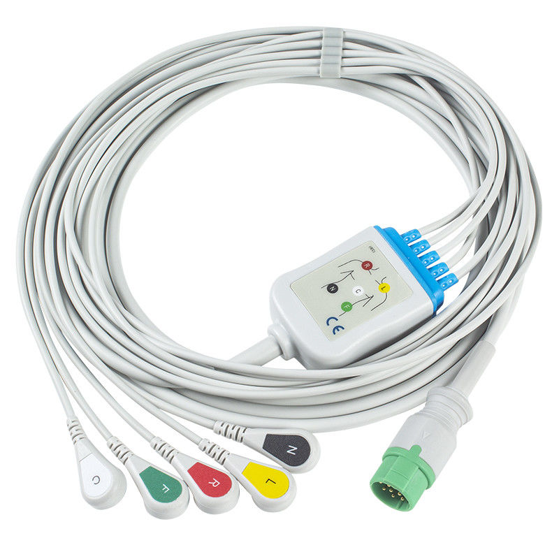 Câble de Pin Connector ECG de l'agrafe 12 du CEI de câble de Mennen ECG et d'avance des fils 5