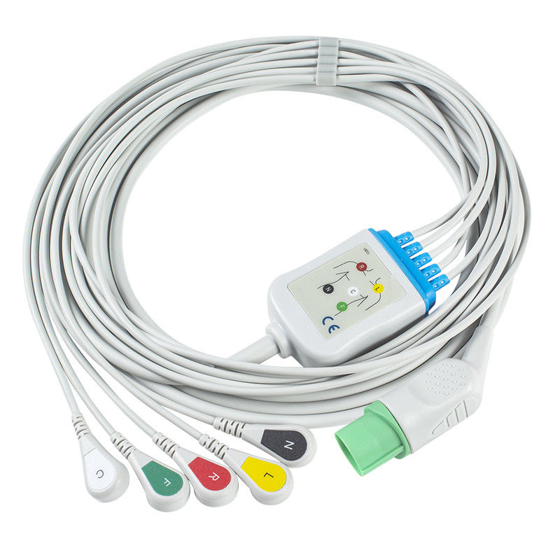 Le connecteur ECG de câbles et de fils 11pin de Nihon Kohden TEC-7631C ECG câblent la rupture du CEI de 5 avances