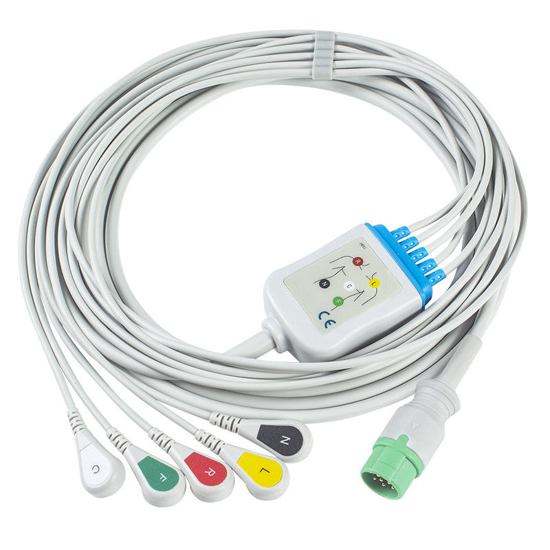 Câble de l'agrafe 12Pin C2557P0 ECG du CEI de câble de Biolight BLT ECG et d'avance des fils 5