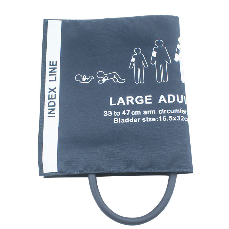Manchette réutilisable de poignet de tension artérielle de longue grande du tube NIBP de manchette de l'adulte NIBP manchette en nylon simple de la manchette 33-47cm