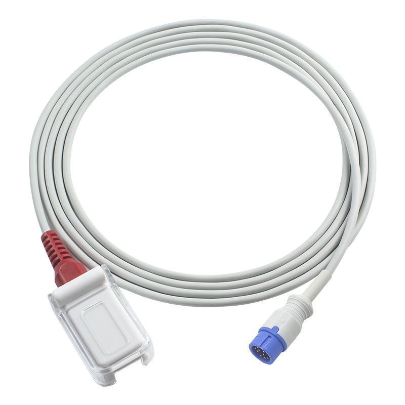 Le capteur rouge de la technologie C30/C50/C80 SpO2 de for M-asi-mo de Comen câblent le câble d'extension de l'adaptateur SpO2 12Pin au câble DB9 patient