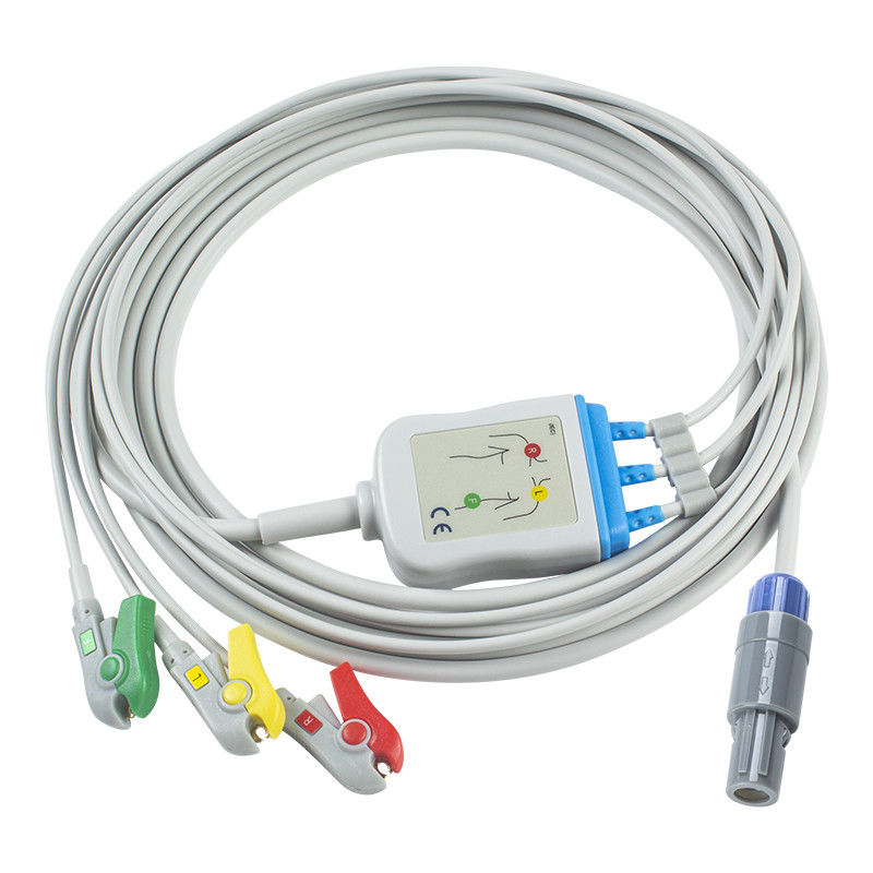 GE Healthcare Vivid compatible avec le câble ECG à connexion directe et les câbles de plomb pour le capteur IEC 3Lead