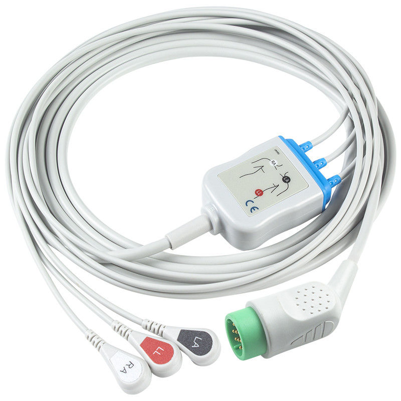 Pour Stryker > Med-tronics > Physio Control Compatible Cable ECG à connexion directe et fils de plomb - 11110-000029