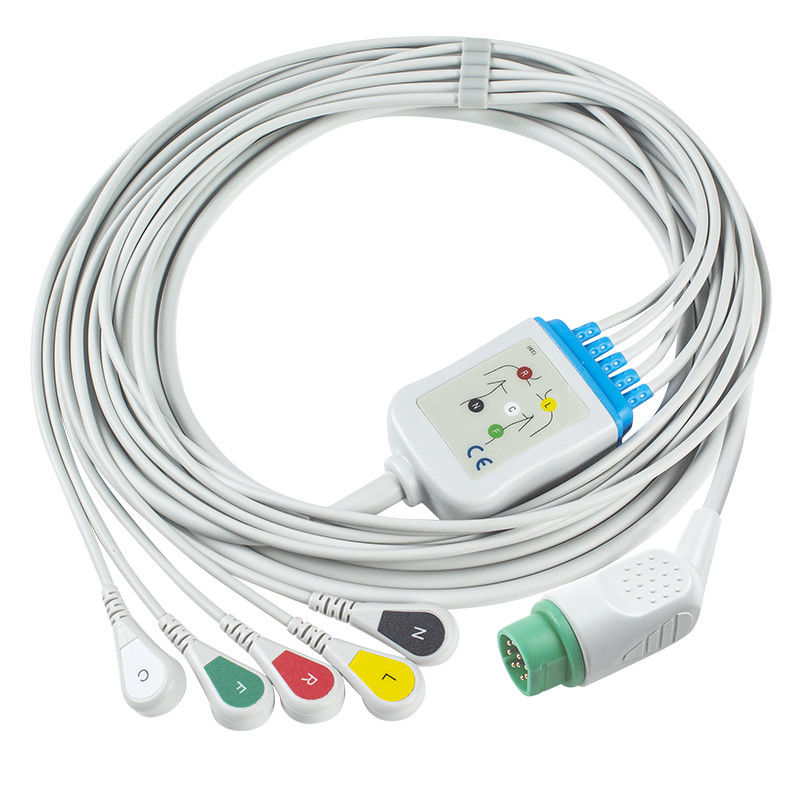 Compatible S-iemens Drager 5 plomb Iec Snap Ecg plomb câble / Ecg plomb câble ensemble