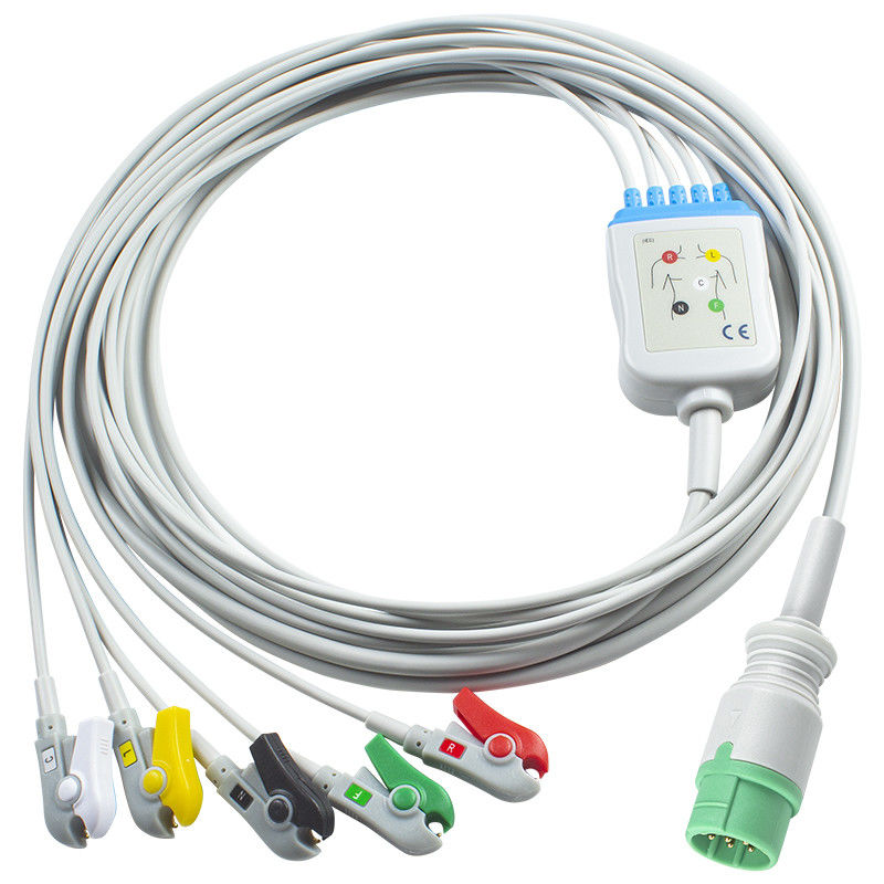 Pour les câbles ECG compatibles avec Schiller et les câbles plombs, connectez directement 5 IEC Grabber plomb