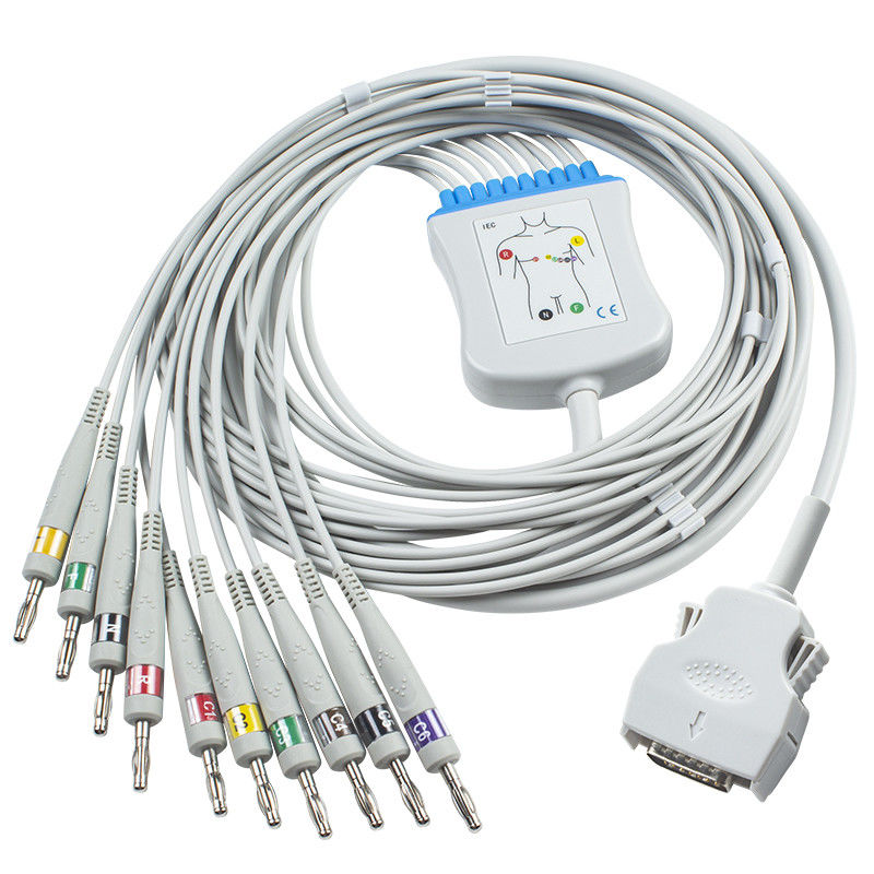 L'électrocardiogramme lié directement de Mortara câblent le câble de 9293-021-50 ECG pour ELI 100, ELI 200, la banane 4,0 d'ELI 50